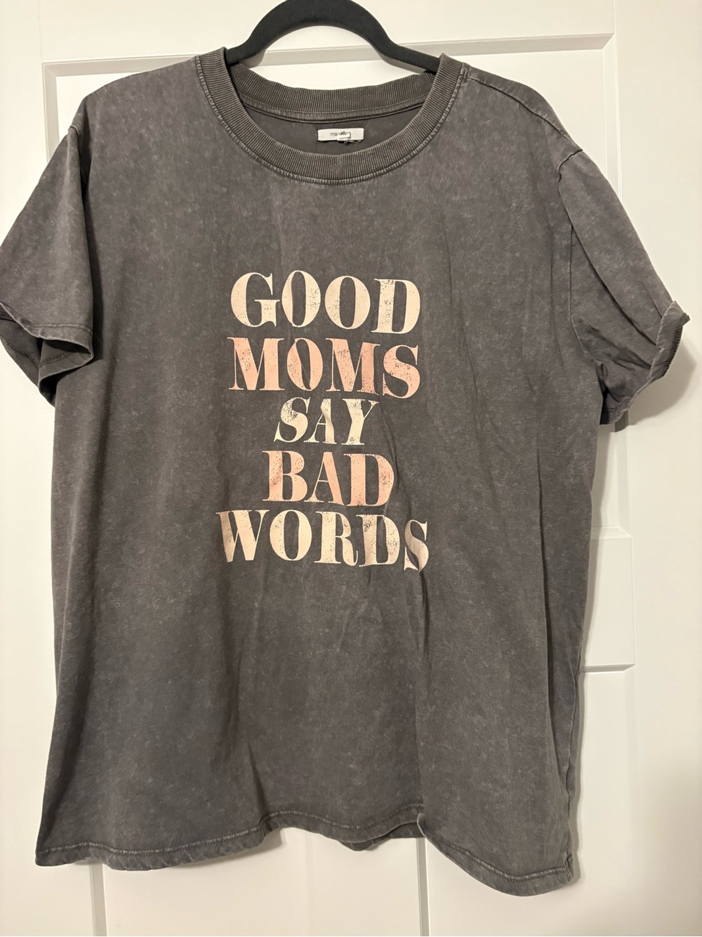 Womens Graphic Tee - 'Good Moms Say Bad Words' in Charcoal
